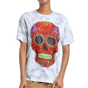 Fosforos Galileo Skull T-Shirt, Unisex, tie dye with colorful skull